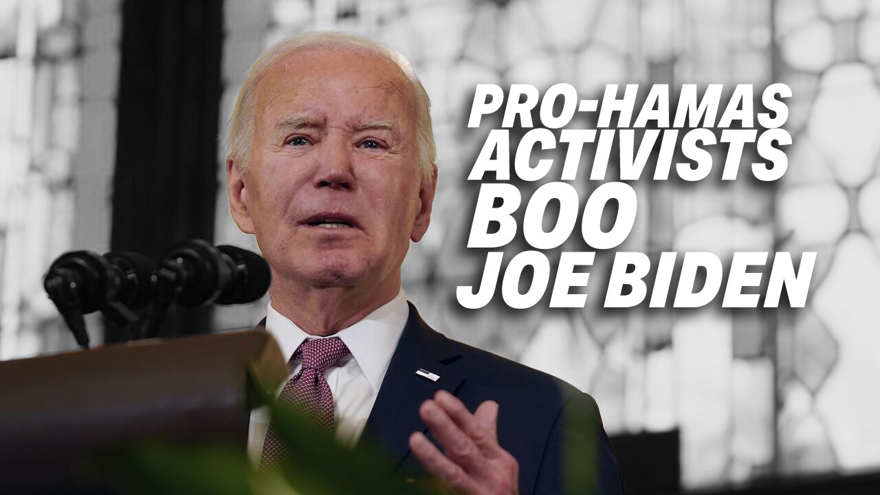 PRO-HAMAS ACTIVISTS BOO JOE BIDEN AT CHRUCH SPEECH... HE THEN CAVES TO THEIR DEMANDS