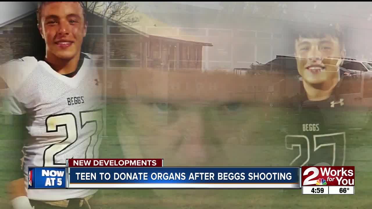 Teen to donate organs after Beggs shooting