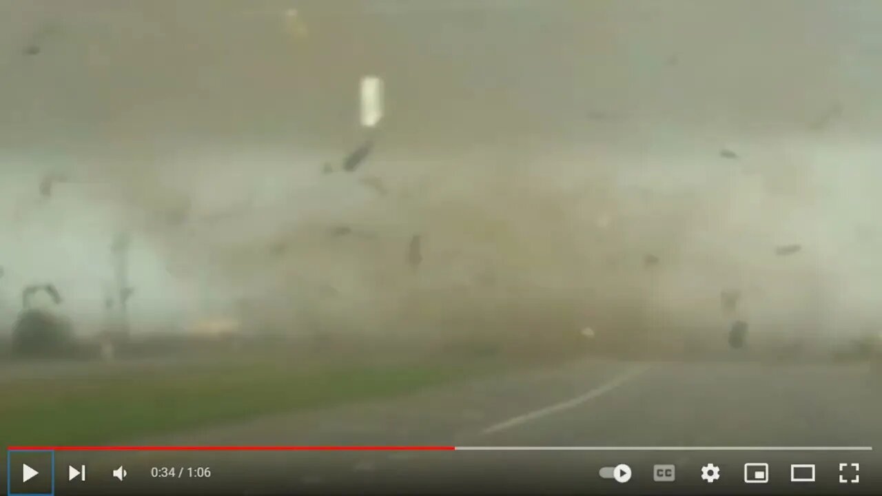 Texas Tornado 3.21.22 - Spins Red Truck On Side Then Uprights It & It Drives Off