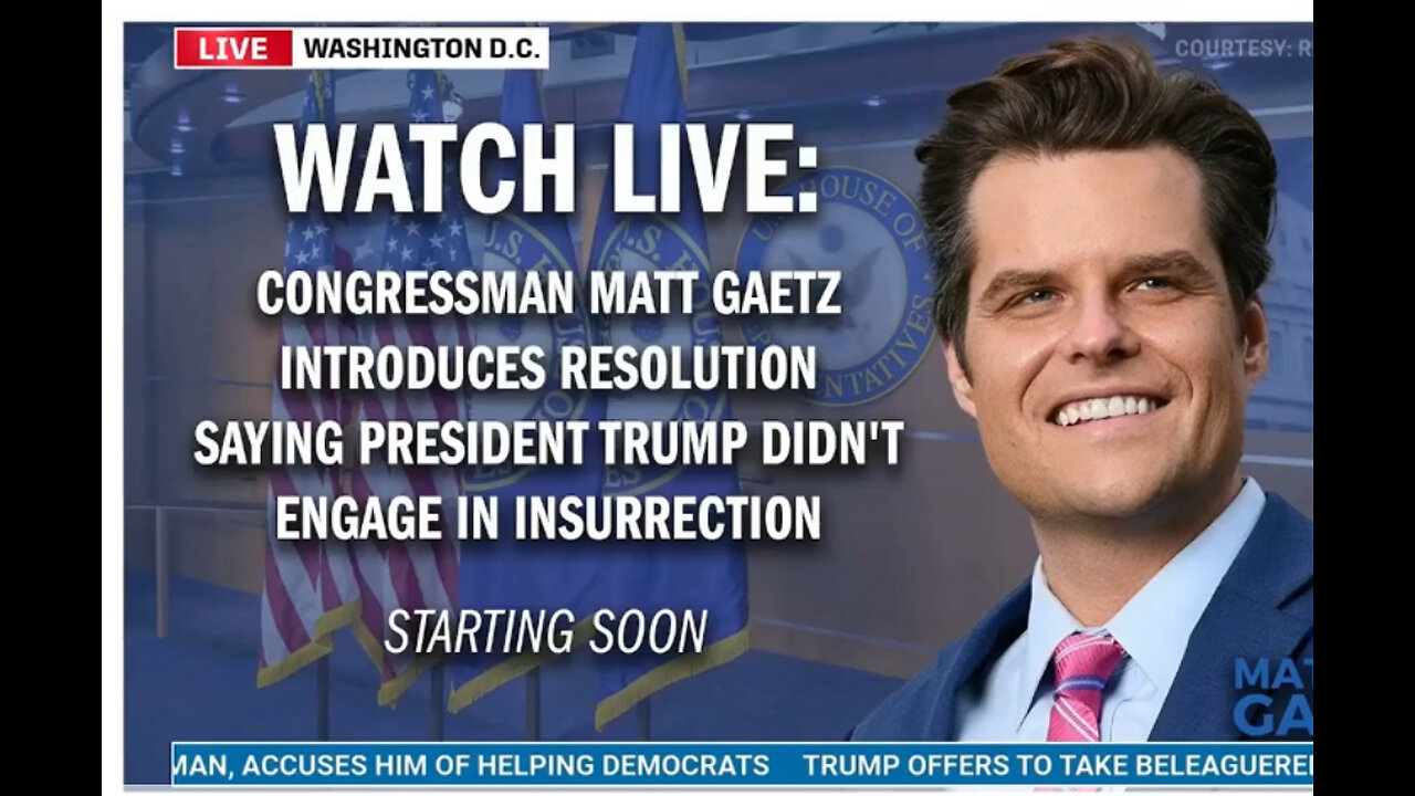 LIVE: Rep. Matt Gaetz Introduces Resolution that Trump Did Not Engage in Insurrection - 2/6/24