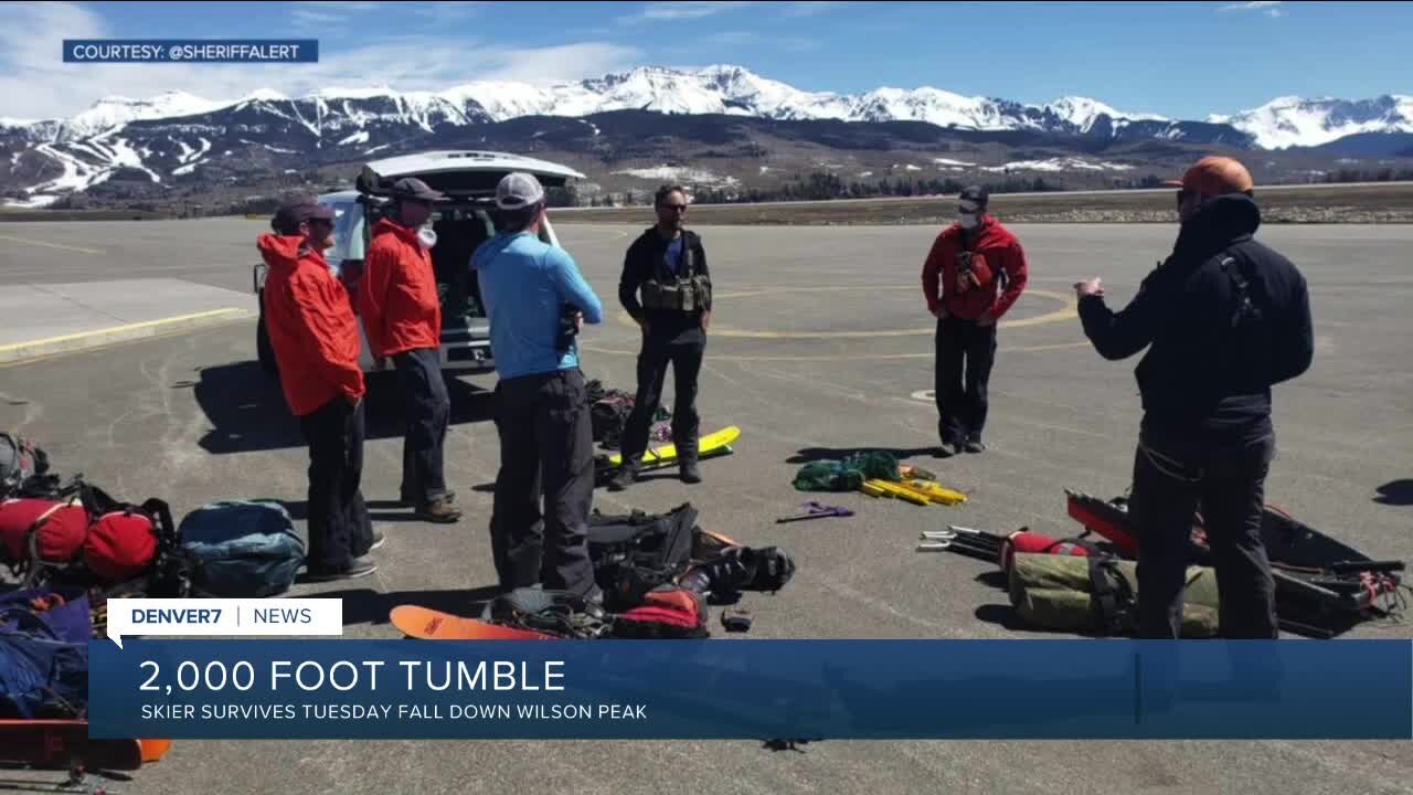 Skier has serious, not life-threatening injuries following 2,000-foot fall on 14er in San Miguel County