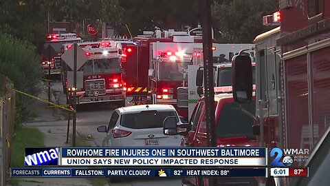 Rowhome fire injures one in Southwest Baltimore