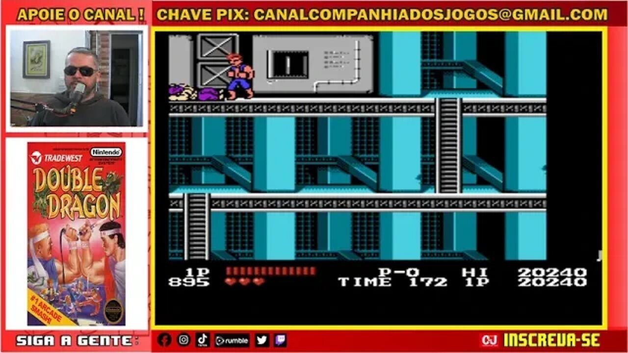 Levando uma surra em Double Dragon Nintendinho 8bits !!!