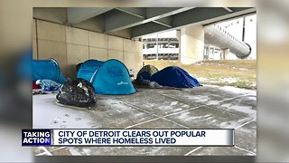 City of Detroit clears out popular spots where homeless lived