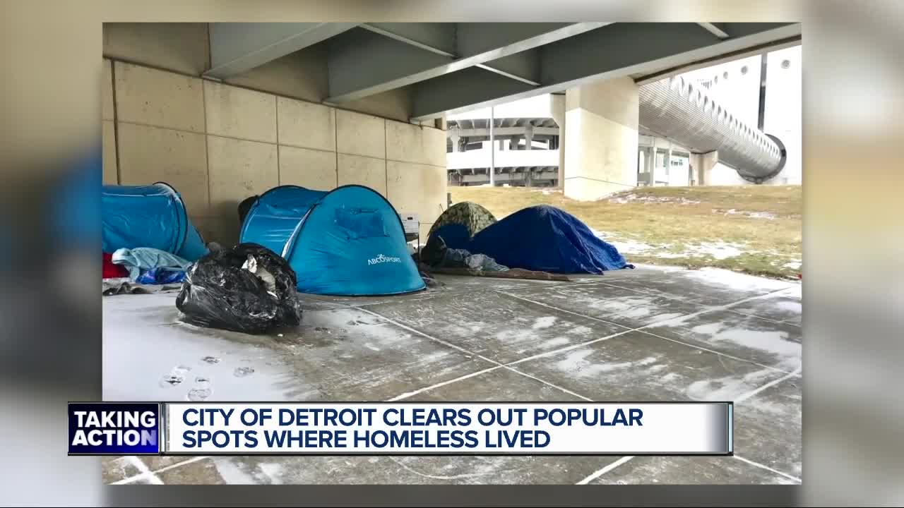 City of Detroit clears out popular spots where homeless lived