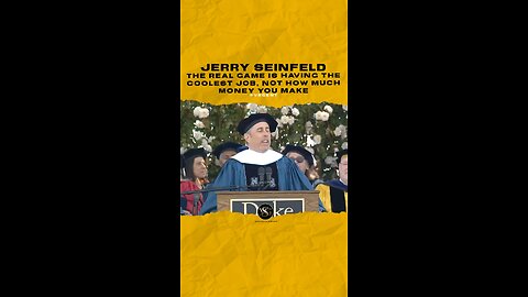 @jerryseinfeld The real game is having the coolest job, not how much money you make