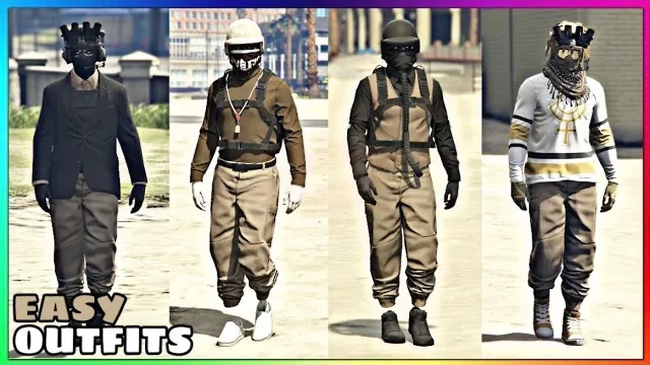 Top 4 Best Easy To Make Male Tryhard Tan Jogger Outfits #3 (GTA Online)