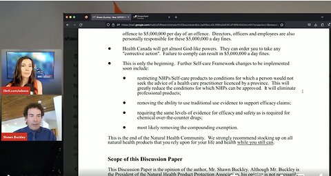 Health Canada/Big Pharma Coming After Natural Supplements. Interview With Shawn Buckley Of NHPPA.ORG