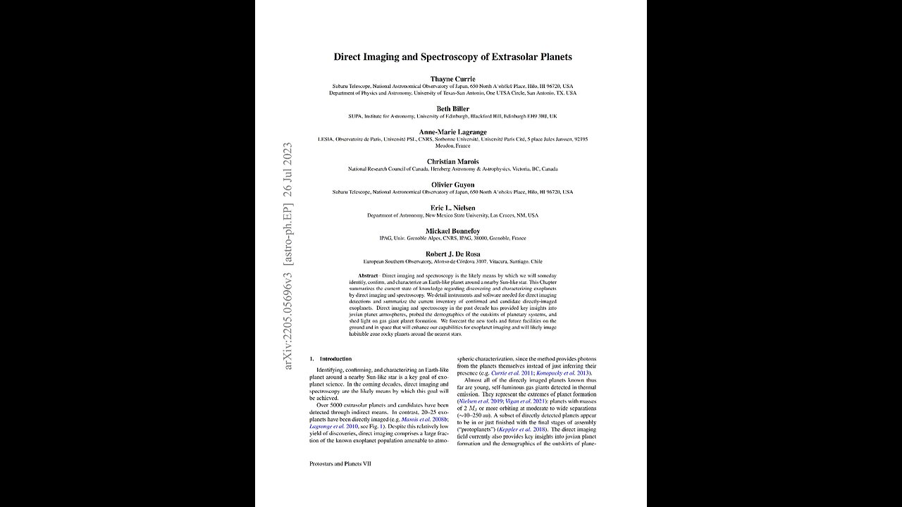 Direct Imaging of Extrasolar Planets. Thayne Currie,2023. A Puke (TM) AudioPaper