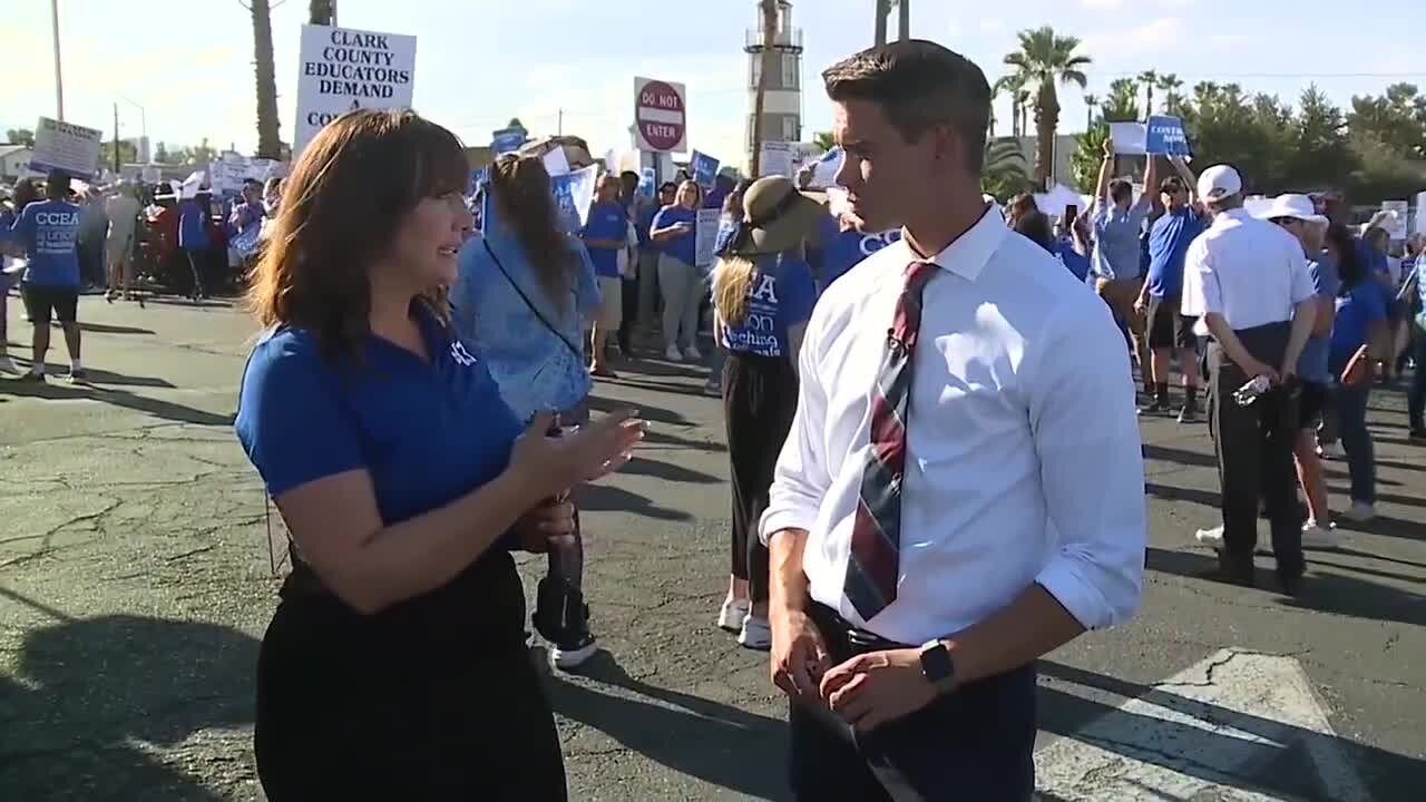 AT THE SCENE: CCEA members rally at CCSD Board of Trustees meeting