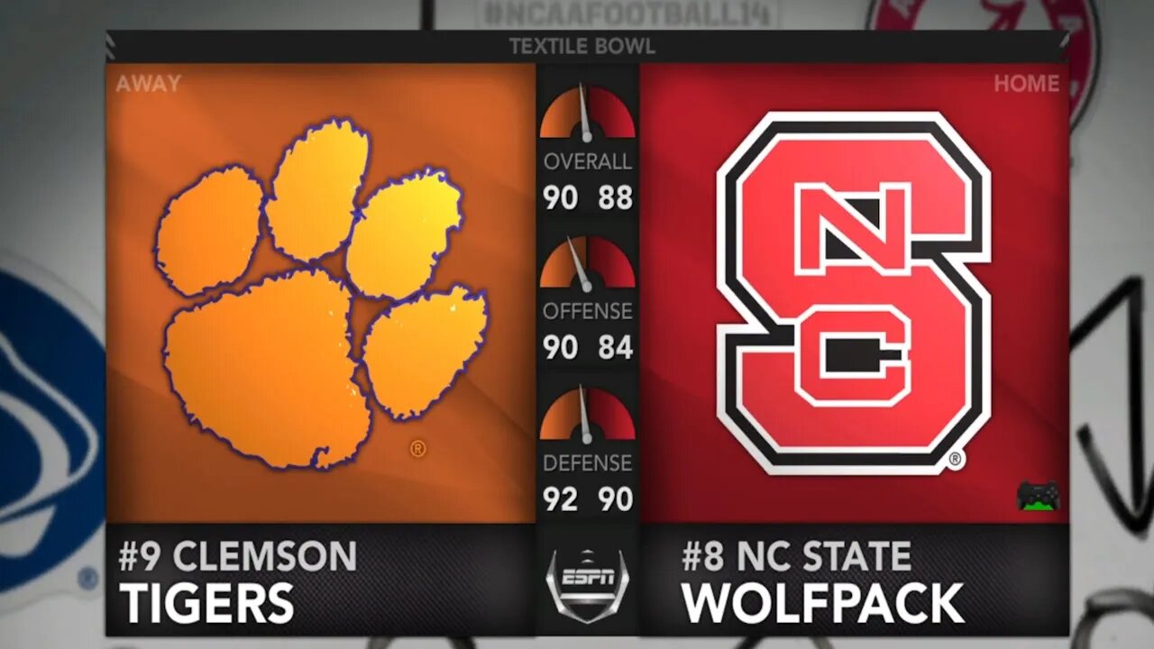 Ncaa Football 14 CPU Vs CPU Clemson Tigers Vs Nc State Wolfpack