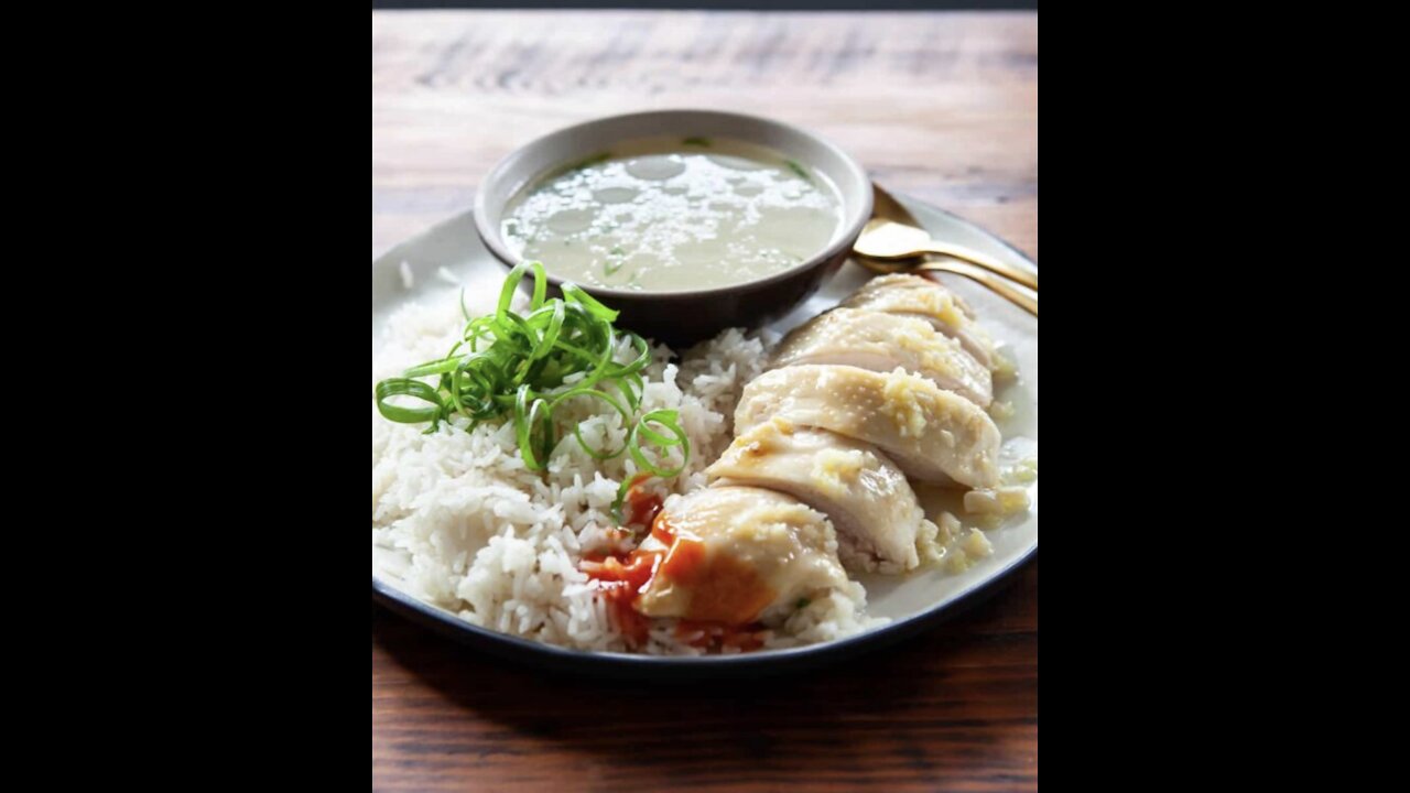 Hainanese Chicken Rice Recipe + Scallion Ginger Dipping Oil