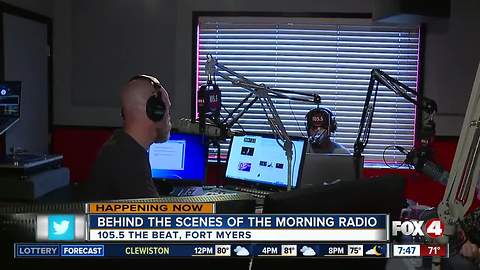 Behind the scenes of radio broadcasts at 105.5 The Beat - 8am