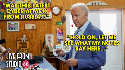 Biden Checks His Notes to Answer Question on Cyber Attack...WHILE BUYING DESSERT!!