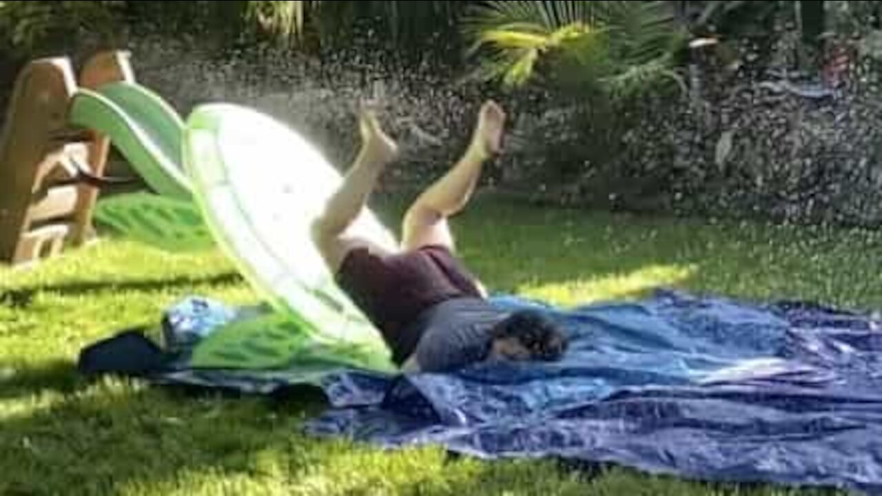 Epic slip and slide faceplant