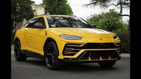 Yellow lamborghini urus, exotic car