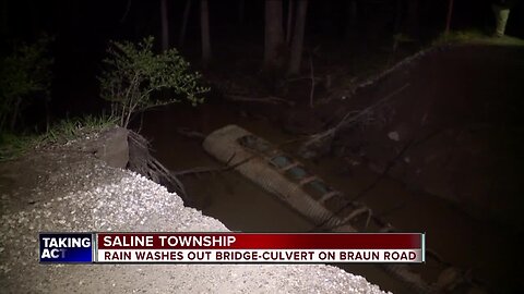 Massive sinkhole in Michigan leaves road impassable