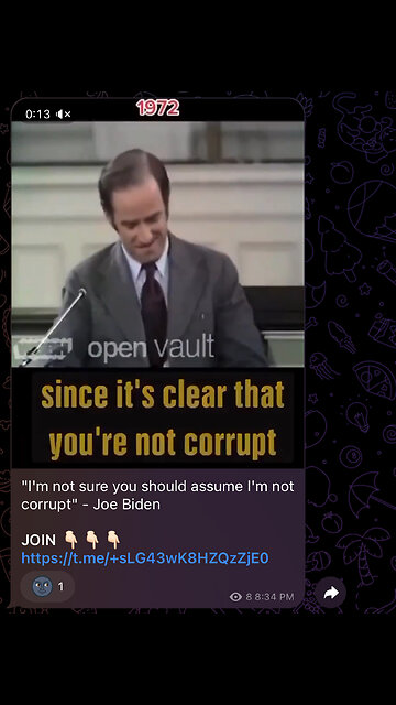 "I'm not sure you should assume I'm not corrupt" - Joe Biden