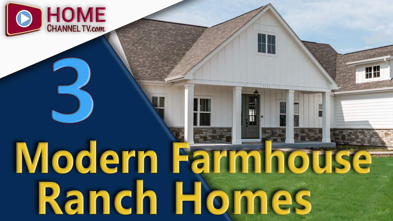 3 Modern Farmhouse Style Ranch Homes Toured in 3-Minutes