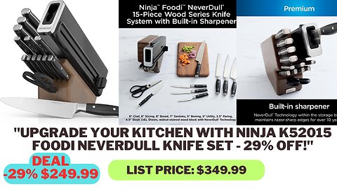 "Ninja K52015 Foodi NeverDull 15 Piece Premium Knife System - 29% Off in Fall Sale at Amazon