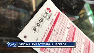 Powerball jackpot climbs to $750 million