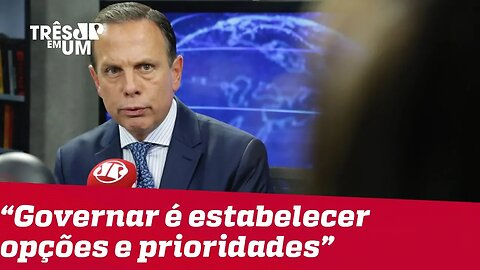 #3em1 | Sobre cortes na cultura, Doria diz que 'governar é estabelecer opções e prioridades'