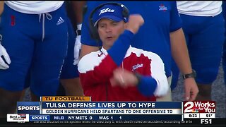 Tulsa Defense answers bell, Offense unable to get untracked in loss to Michigan State