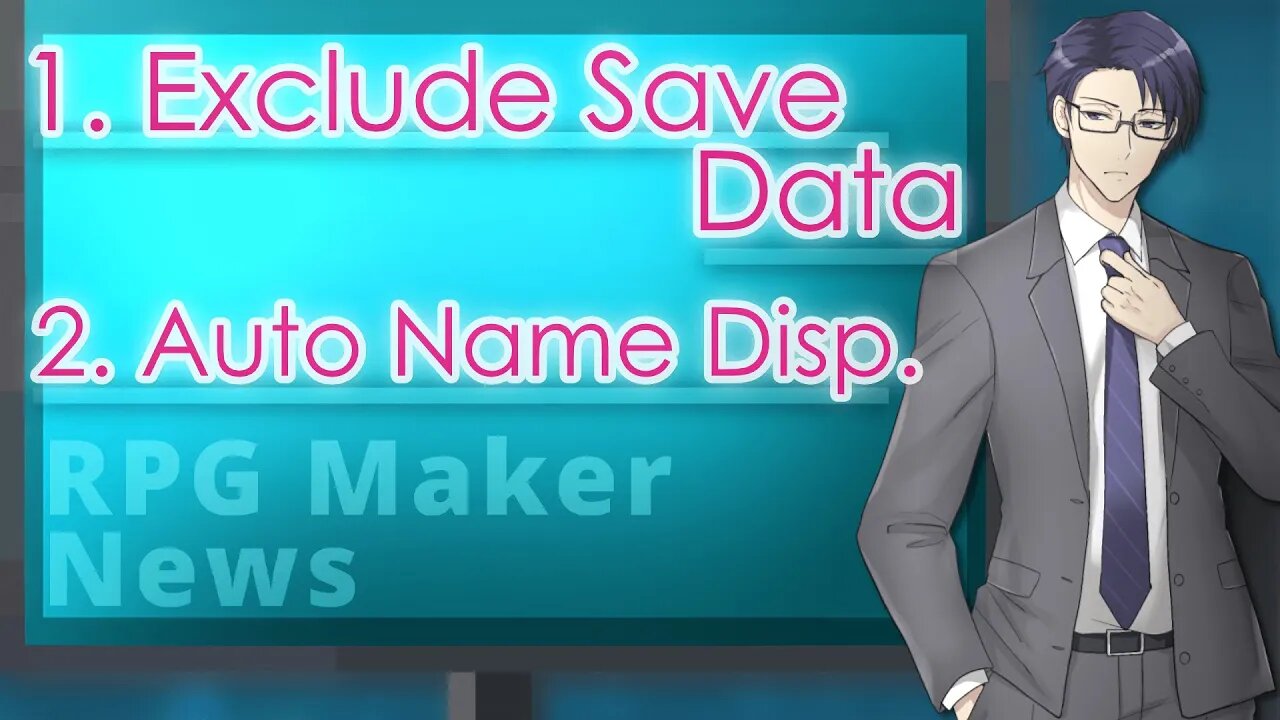 Exclude Data from Save Files, Auto Name Popup with Face, Portrait maker | RPG Maker News #136