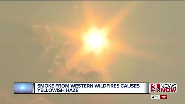 Smoke from western wildfires yellows Omaha skies