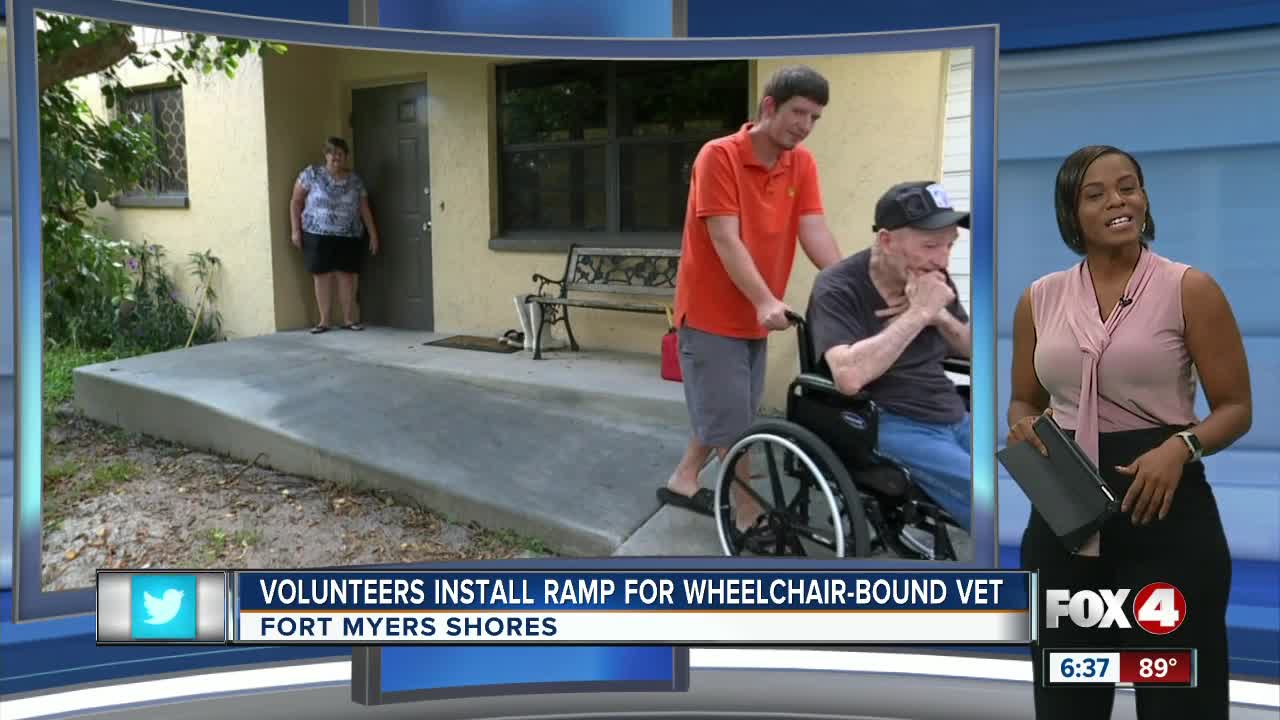 Volunteers install ramp for wheelchair-bound vet Fort Myers Shores