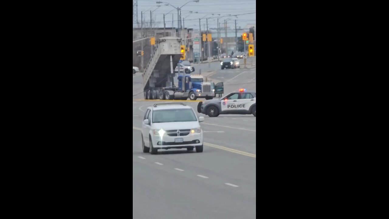 Dump truck takes wires down