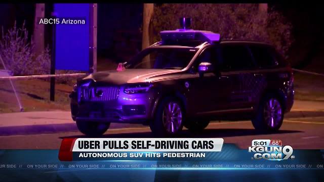 Self-driving Uber car hits, kills pedestrian in Tempe