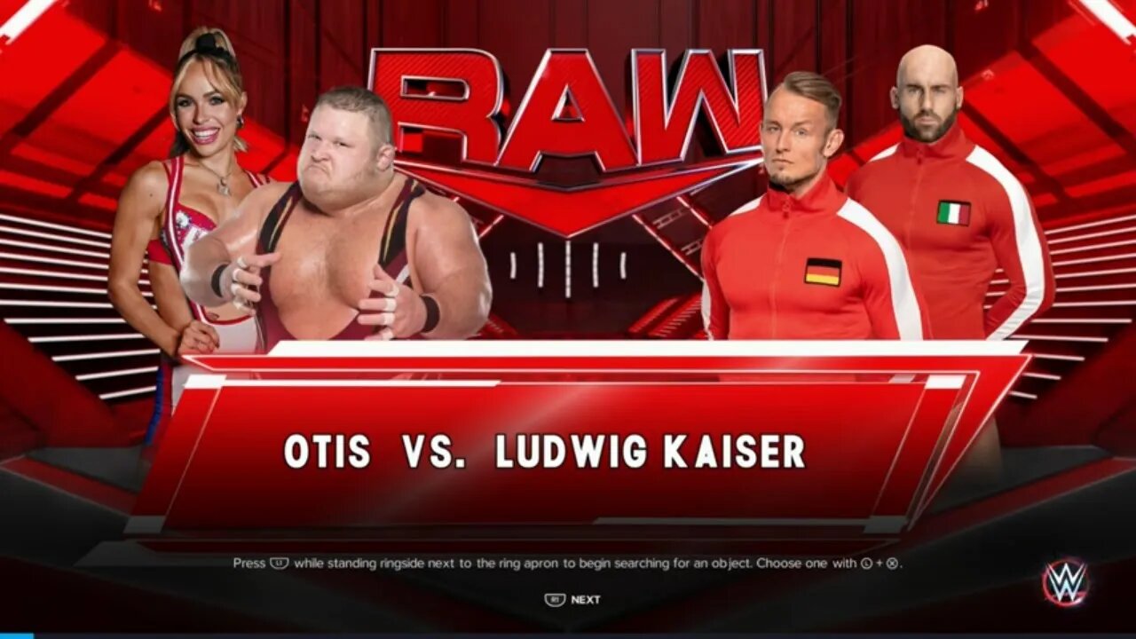 WWE Monday Night Raw Otis w/ Maxxine Dupri vs Ludwig Kaiser w/ Giovanni Vinci