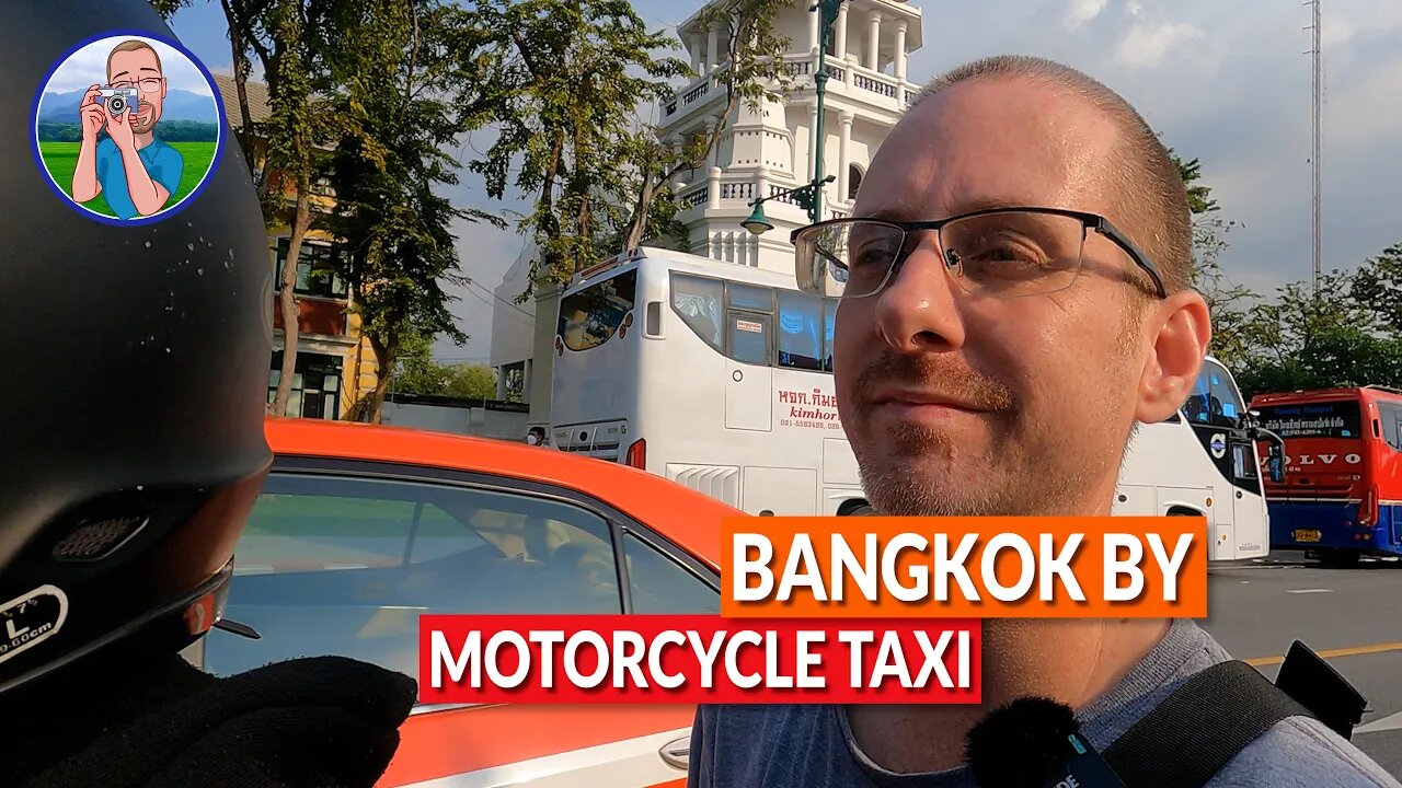 I grabbed a motorcycle taxi in Bangkok