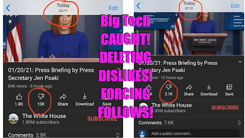 Big Tech CAUGHT DELETING Dislikes and FORCING Follows!