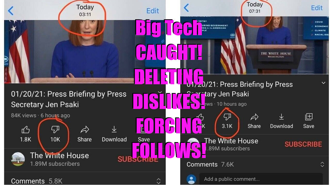 Big Tech CAUGHT DELETING Dislikes and FORCING Follows!