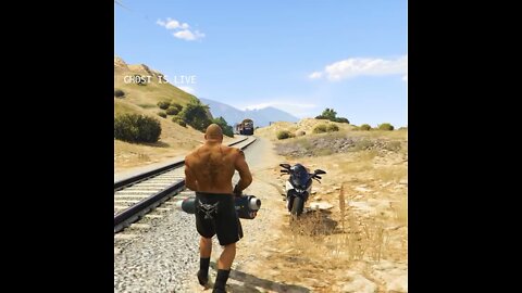 Tentando parar o trem no gta 5 com foguete 🥹 Can I stop the train in gta 5 with rockets?