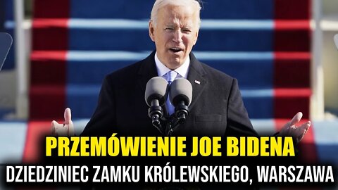 Przemówienie Joe Bidena do Polaków. Dziedziniec Zamku Królewskiego w Warszawie