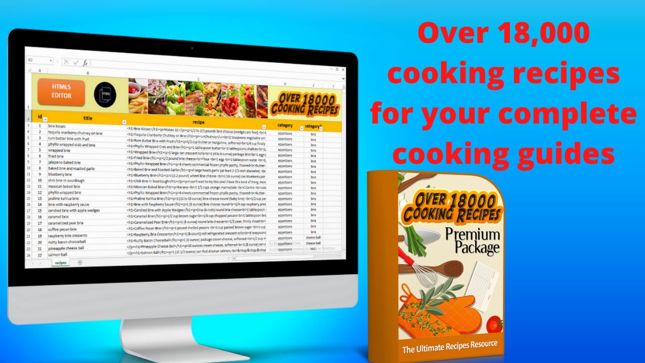 18000+ Cooking Recipes With Resale Rights