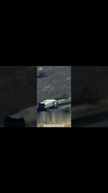 Russia Ukraine War: A Russian troop carrying truck destroyed 💥 #shorts