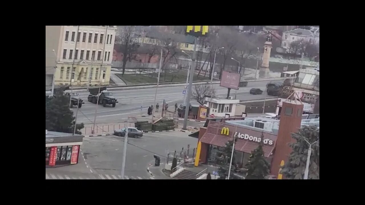 Military tank checkpoint in Ukraine