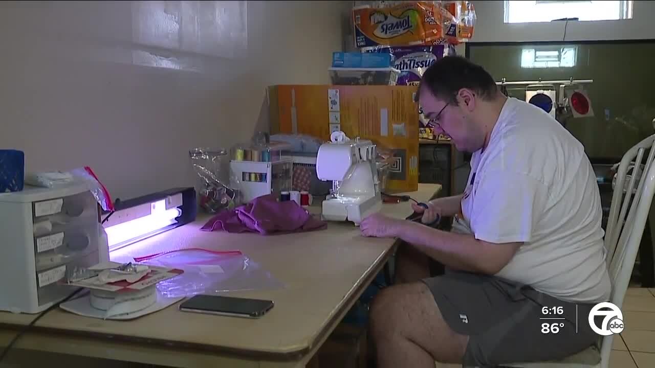 Allen Park man with autism creates one-of-a-kind aprons from recycled materials