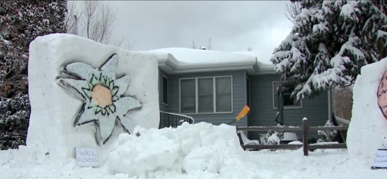 Man turns snow into art