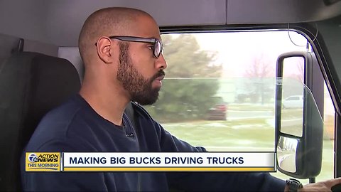 Large salaries drawing attention amid nationwide truck driver shortage