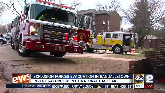 Explosion forces evacuation in Randallstown