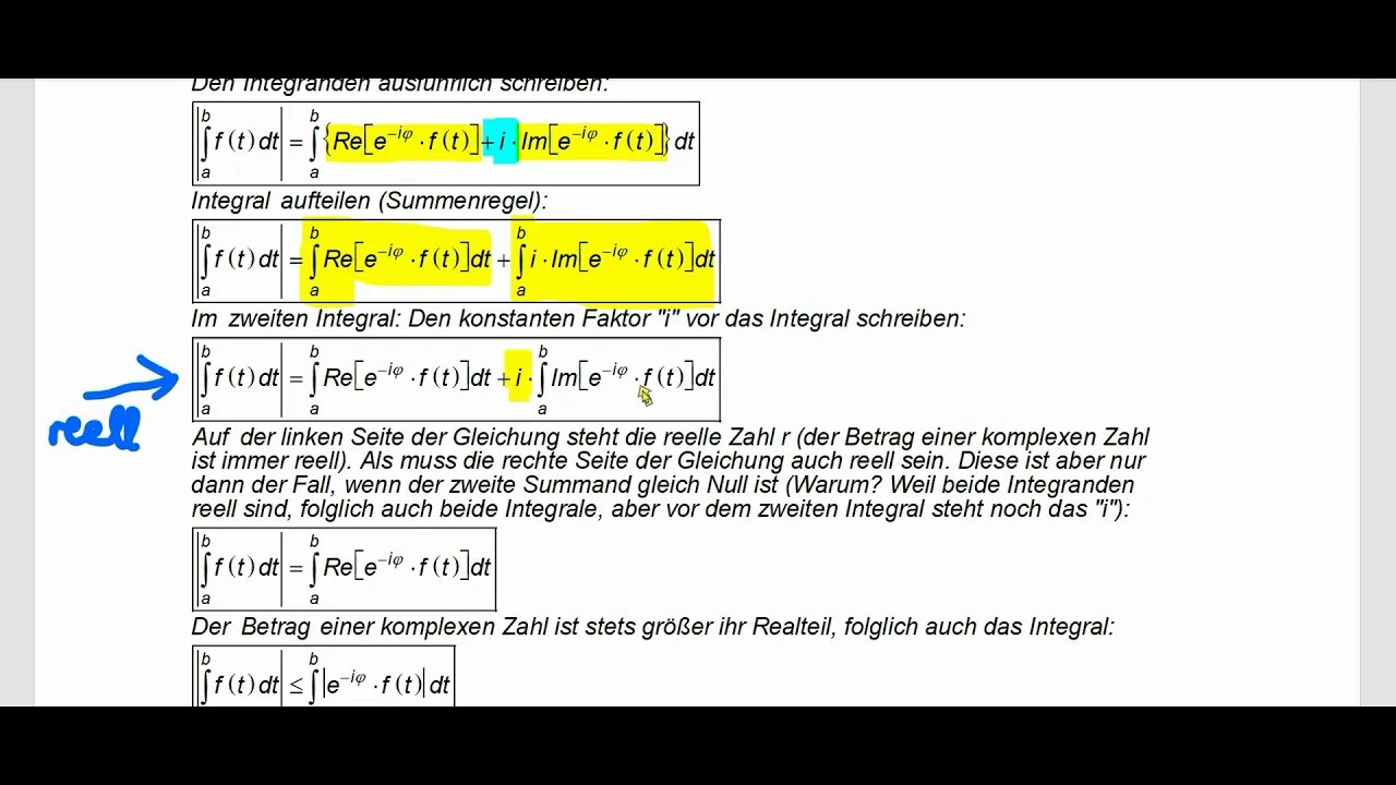 Komplexe Integration ► Theorie ► Dreiecksungleichung für komplexe Integrale