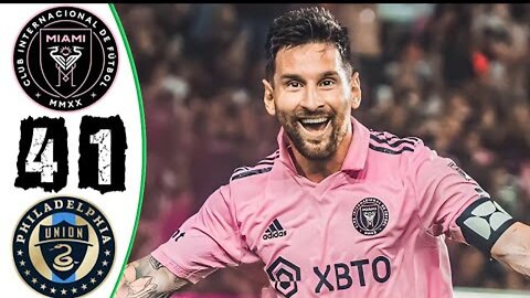 Messi Unbelievable 30 Yards Goal Inter Miami vs Philadelphia 4 1 Highlights & Goals 2023