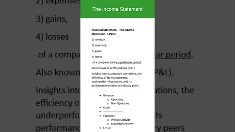4 Parts of the Income Statement #moneyshorts #incomestreams #moneymanagement #moneytips #moneysmart