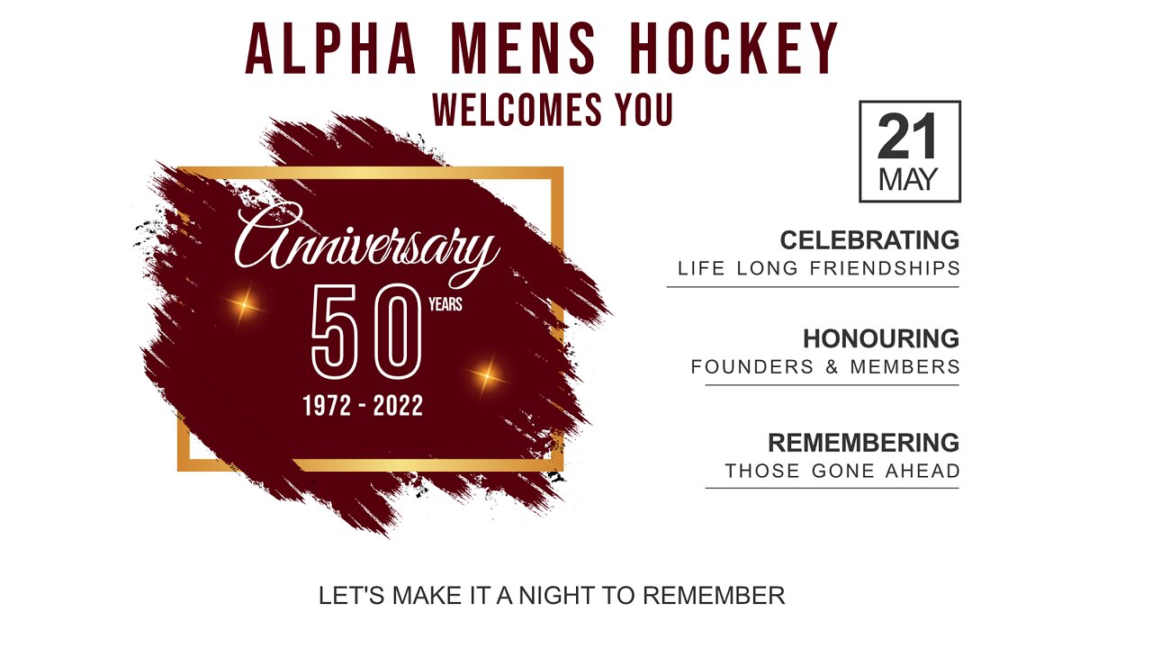 Alpha Mens Hockey 50th Anniversary