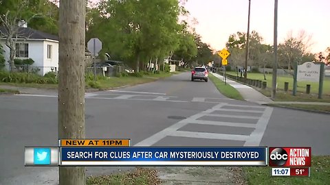 Tampa man finds his car destroyed after parking on neighborhood street